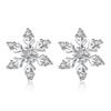925 Sterling Silver Sweet-Style Snowflake Earrings With AAA Zirconia