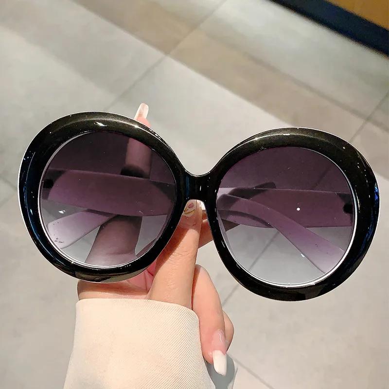 Übergroße Runde Sonnenbrille mit großem Rahmen Damen Für Herren Luxusmarke Designer Sonnenbrillen Vintage Punk Beliebte Brillen Rosa Tönungen