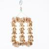 Parrot Wooden Chewing Toy Natural Wood Blocks with Metal Hanging Hook for Cage