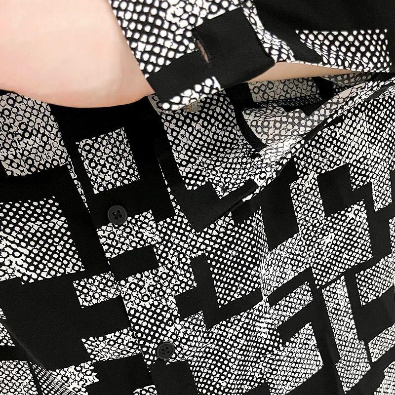 Printed Shirt Men's Long Sleeved Spring Casual Loose High Street Cardigan Fashion Korean Version Casual Versatile Shirt