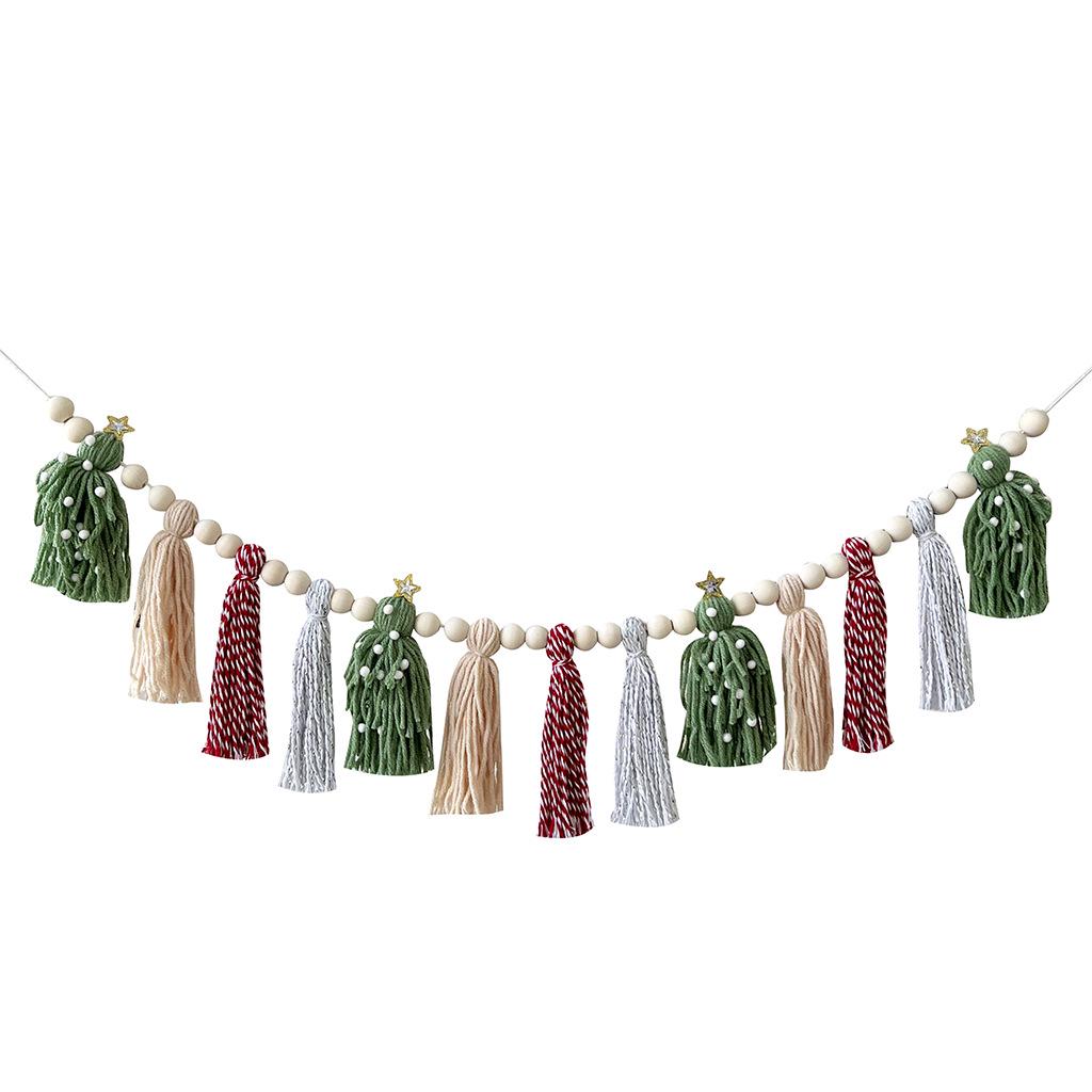 Bohemian Tassel Christmas Fireplace Decoration Banner