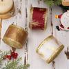 5Meters Glittering Powder Leaf Christmas Ribbon Festival Gifts Wrapping for Holiday Gifts and Christmas Tree Decoration