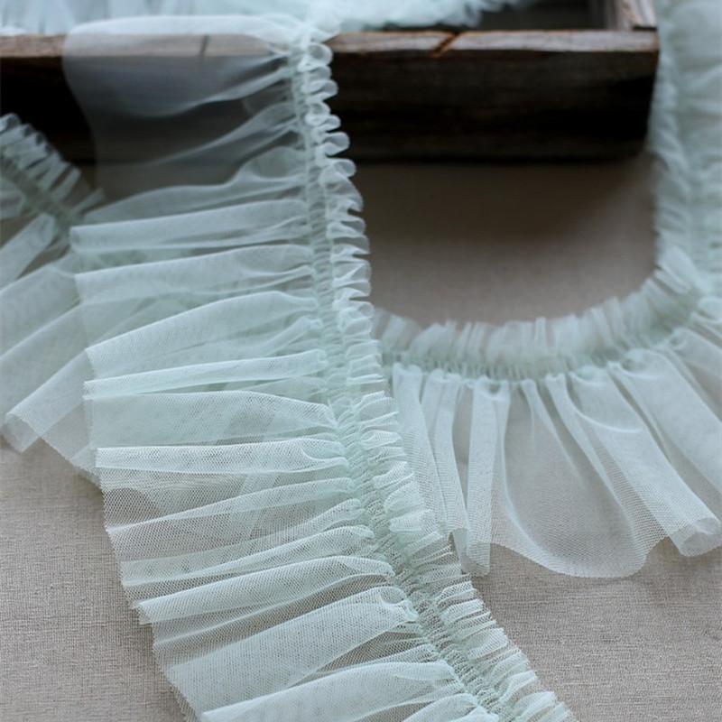 Multi-color Wild Net Yarn Encryption Pleated Lace Fabric DIY Lolita Dress Skirt Fluffy Hem Toy Doll Clothing Sewing Accessories