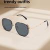 Trendy Classic  Fashionable Double-beam Metal Sunglasses for Men Women High-end Simple and Versatile Sunglasses Outdoor Eyewear