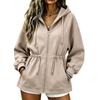 Women's Casual Long Sleeve Hooded Zip Up Sweatshirt for Everyday Wear