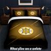 Set Biancheria da Letto Design Boston Bruins 1 Copripiumino + 2 Federe Morbido Traspirante Biancheria da Letto per la Casa