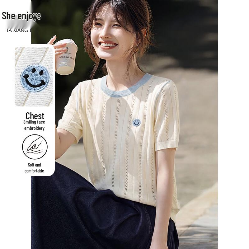 

Women s Color-block Knit Short Sleeve T-Shirt M
