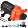 RV Water Pump, 12V DC 4 GPM (15.1 L/min), 3-Chamber Self-Priming Diaphragm Water Pump with Automatic Pressure Switch, 40 PSI Max Pressure