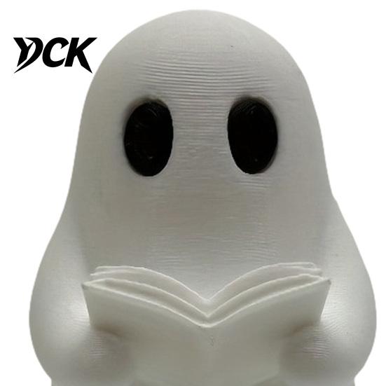 Desktop Ornaments for Halloween Mini Ghost Reading Book Ornament, 3D Printed Cute Little Figurines Home Decor Figurine, Durable PLA Creative