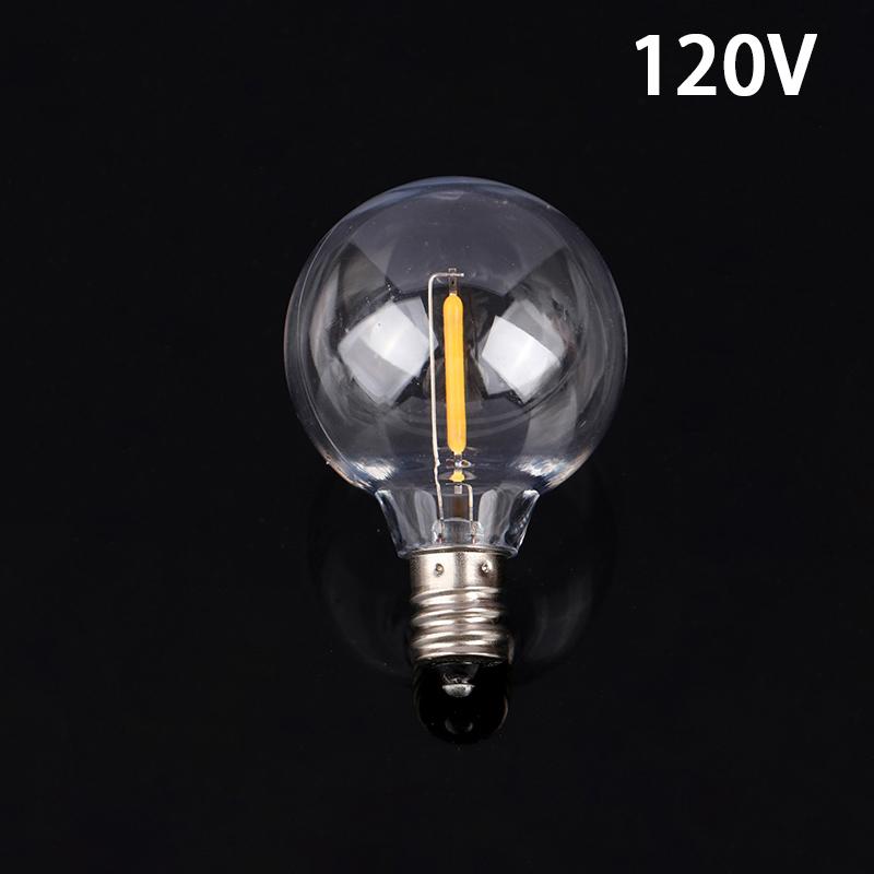 G40 Glühbirnen E12 3V 120V 220V 1W Glas-Globusbirnen Lichterkette Innen Außen Terrasse Heim Garten Deko Warmweiß