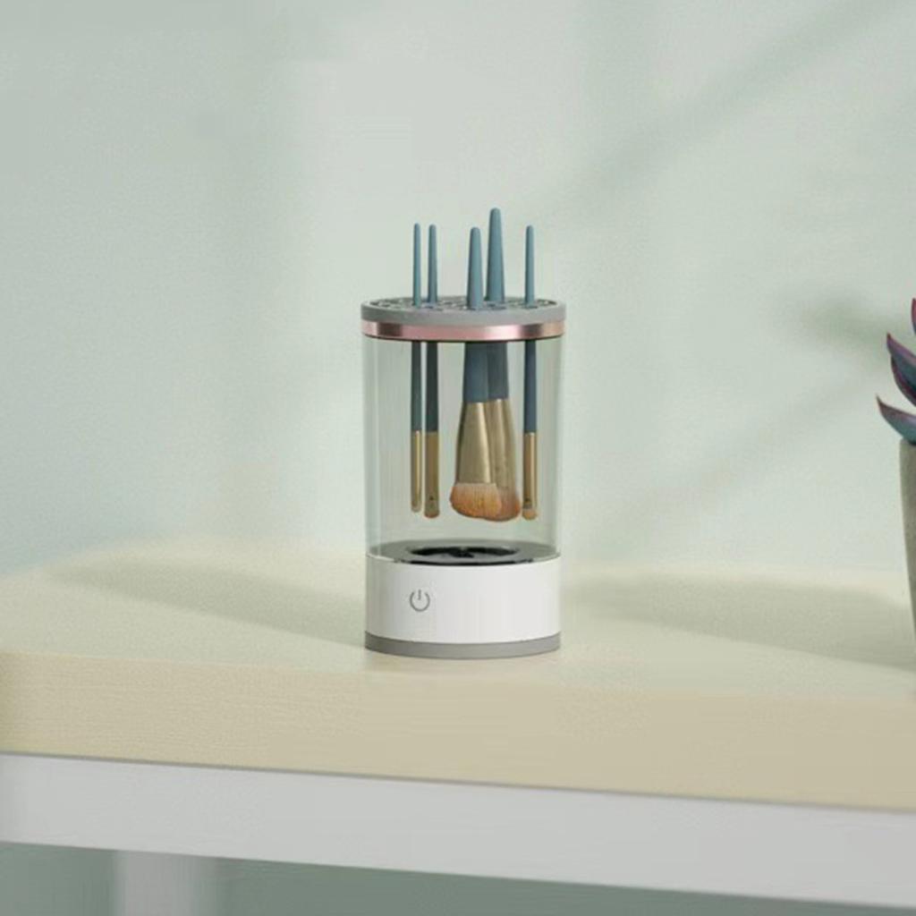 Elektrisk sminkebørsterenser USB automatisk kosmetisk børsterensemaskin Multifunksjons skjønnhetsbørste Tørketrommelholder Vaskeverktøy