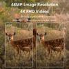 46 LED Infrared Night Vision Wildlife Camera 48MP 4K Hunting Camera 0.3-0.6s Trigger Time Trail