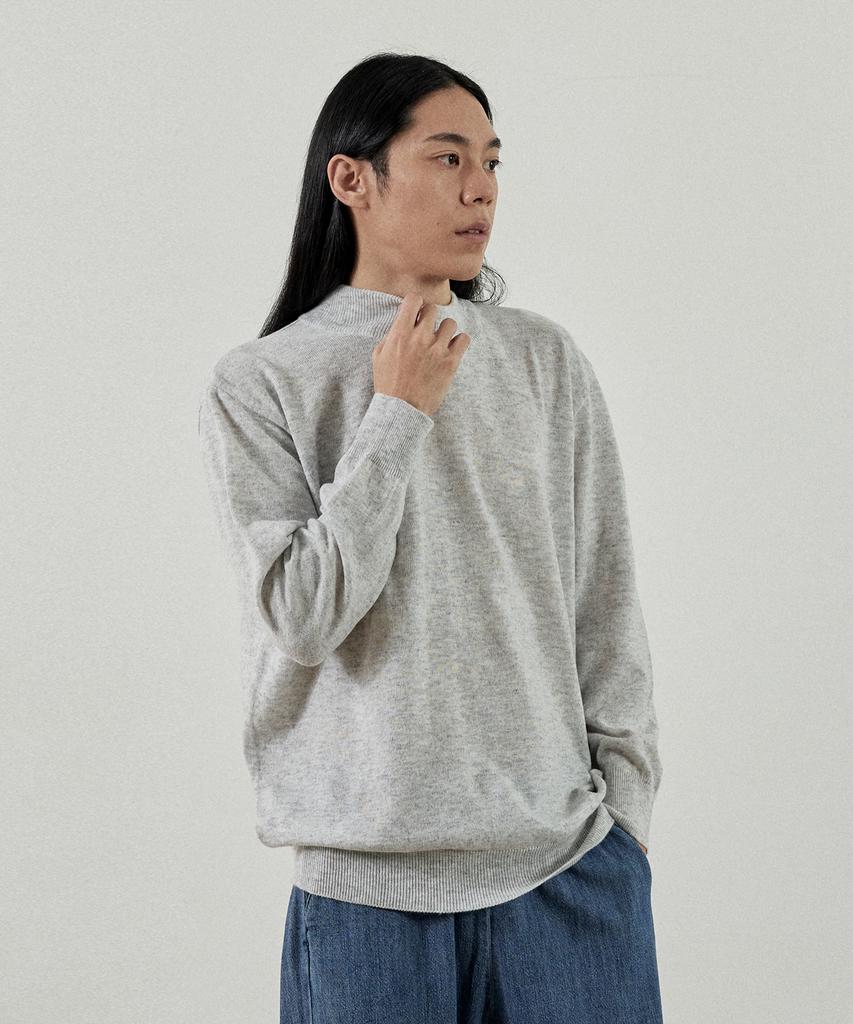 Analog Mood-Like Semi-Half Turtleneck Knit (Light Gray)