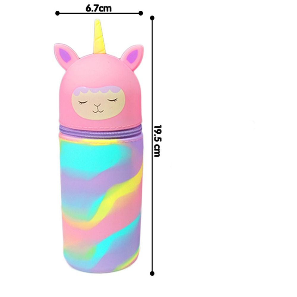 Straight/Folding Unicorn Pen Case Large Capacity Pen Holder for Students