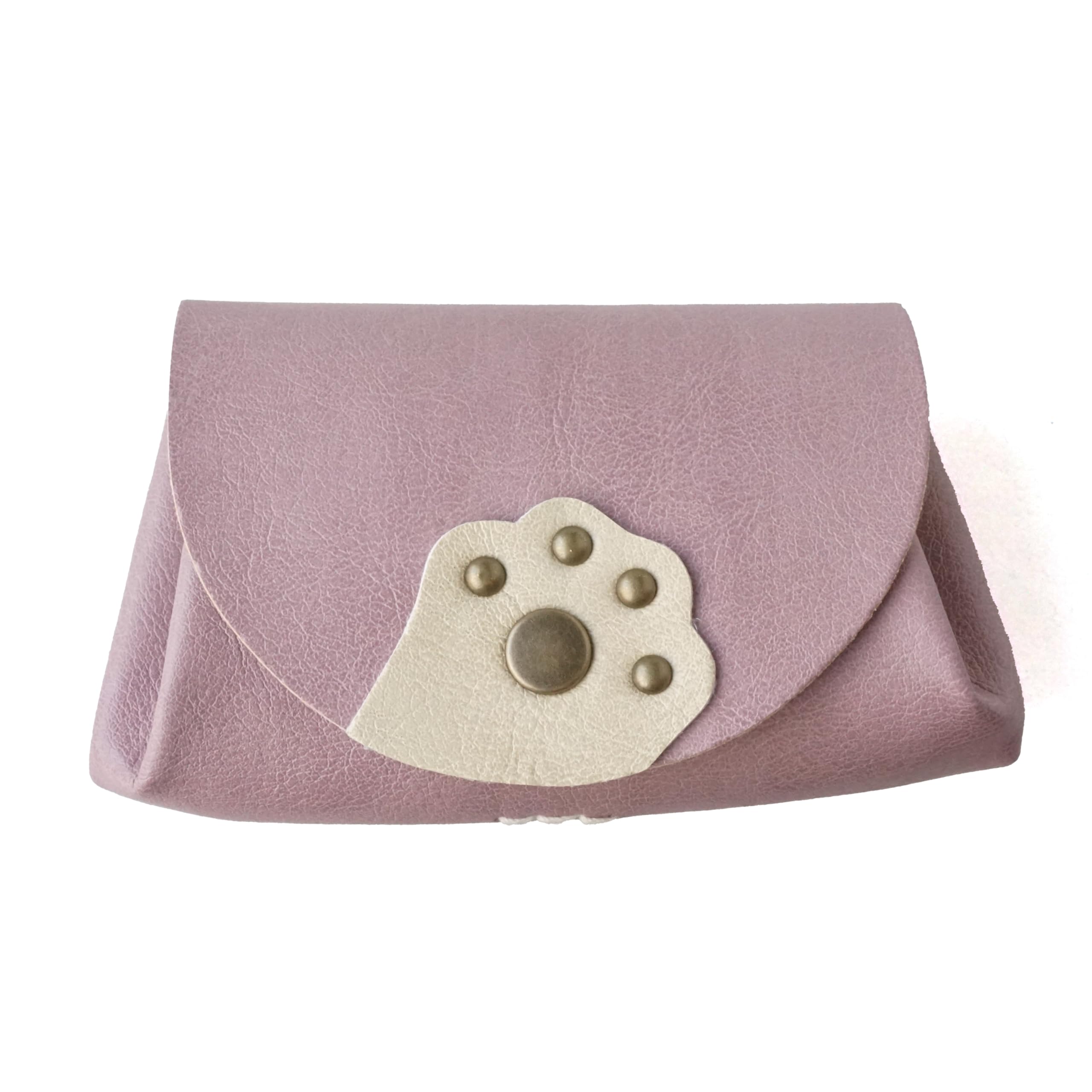 

small coin purse with cat paw print made in Compact, mini, pocket, design, Japan, COIN1-CAT (Lavender)