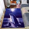 Dolphins Under Moonlight Ocean Scene Carpet for Bedroom Decor Suitable for Use As an Anti-slip for Living Room Bedroom Sofas