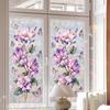 Película para Ventanas de Vidrio de Colores Flores Arcoíris Pegatinas Decorativas para Vidrio Bloqueo Solar Pegatina Estática Extraíble para Sala de Estar Baño