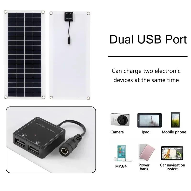 Equipped with 40W Outdoor USB 5V Solar Flexible Panel Suitable for RV Camping and Hiking Charger Power Supply