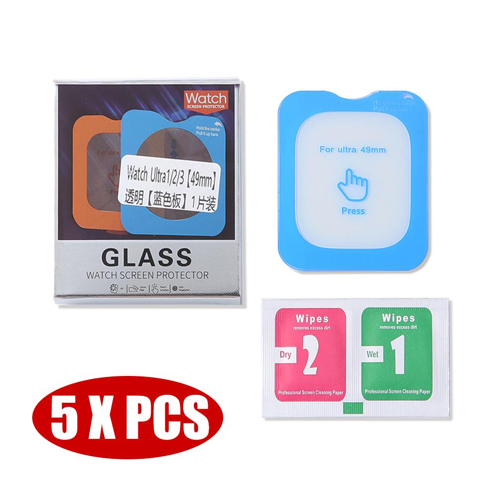 1/3/5Pcs Tempered Glass Screen Protector for Apple Watch Ultra 49mm Accessories HD Film IWatch Ultra Automatic Installation Kits