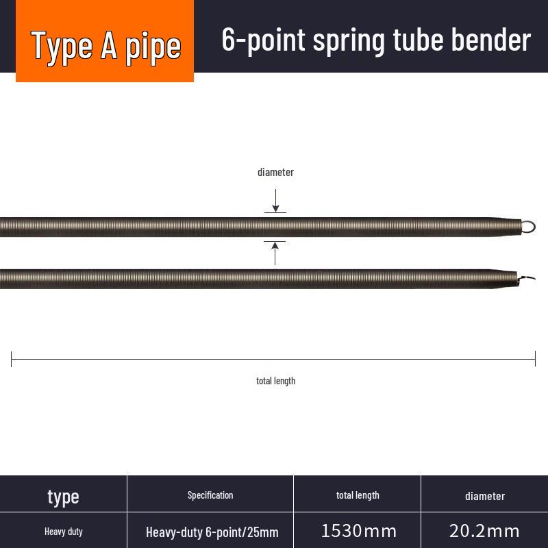 Manual PVC Conduit Bender, 1.5m Extension Bending Spring - Electrician's Wire Threading Tool