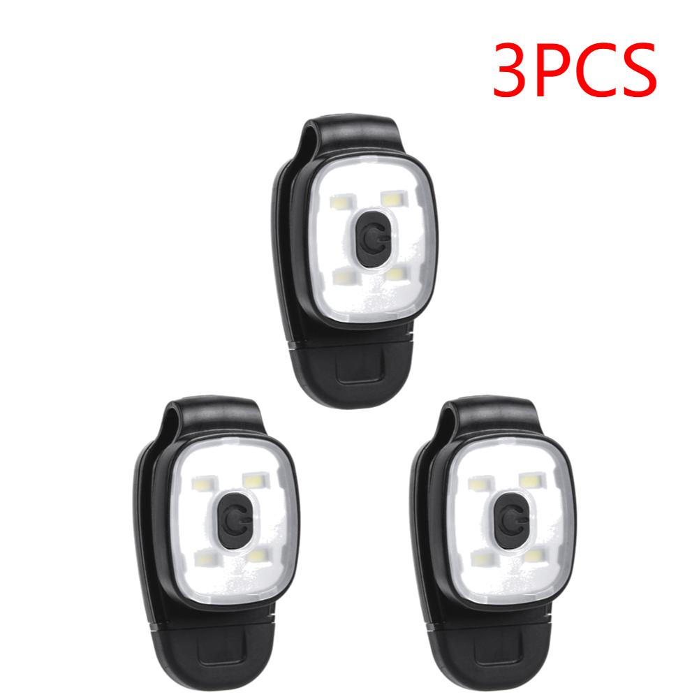 1-8pcs LED Clip Lamp 3 Lighting Modes LED Flashlight Clip Safety Warning for Jogging Night Walking for Fishing Hiking USB Rechar