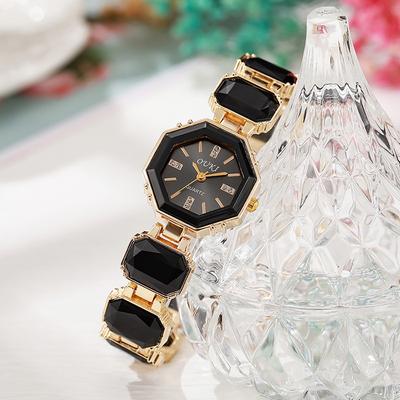 Orologio Candy a Cubo Piccolo, Pietra Preziosa Grande Colorato Smeraldo Nicchia di Alta Gamma Luce Lusso Moda Bracciale Orologio da Donna per Signore