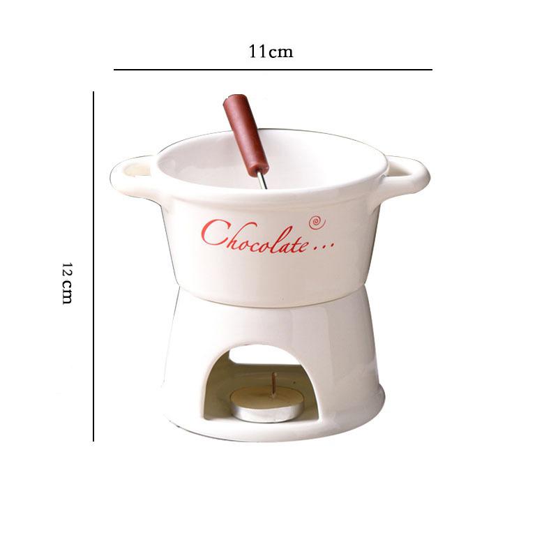 Chocolate Fondue Cup Creative Design Candle Heated Cup Melting Chocolate Mug High Quality Ceramic Hot Pot Set For Family Home