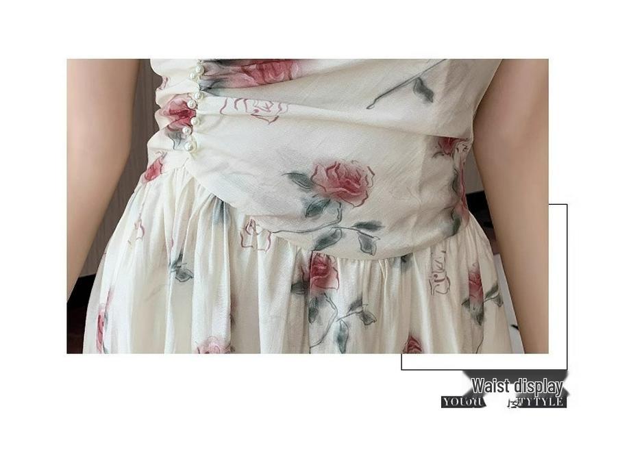 Tea Break French Style Spaghetti Strap Evening Dress – Elegant, Waist-Hugging, and Luxurious for Women
