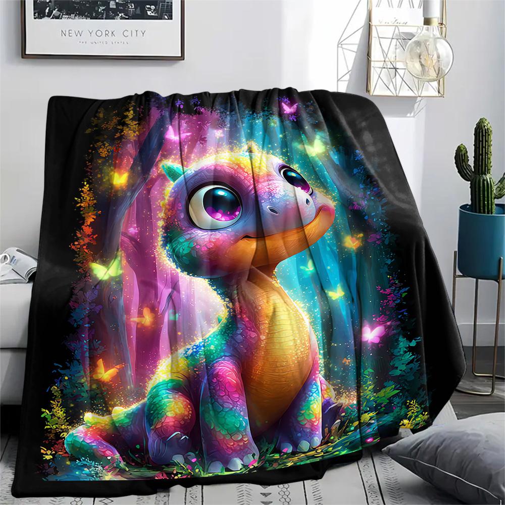 Dinosaur Print Flannel Blanket, High Quality Comfortable for All Seasons, Home Decor, Warmth and Comfort, Perfect for Christmas Gifts