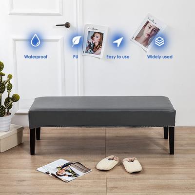 Stretch Bench Cover PU Dining Bench Cover Thick Furniture Protector Slipcover Dustproof Piano Bench Seat Cover Anti-Dust
