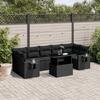 VidaXL Garden Lounge Set 8 Pcs with Cushions Black Wicker 3267775