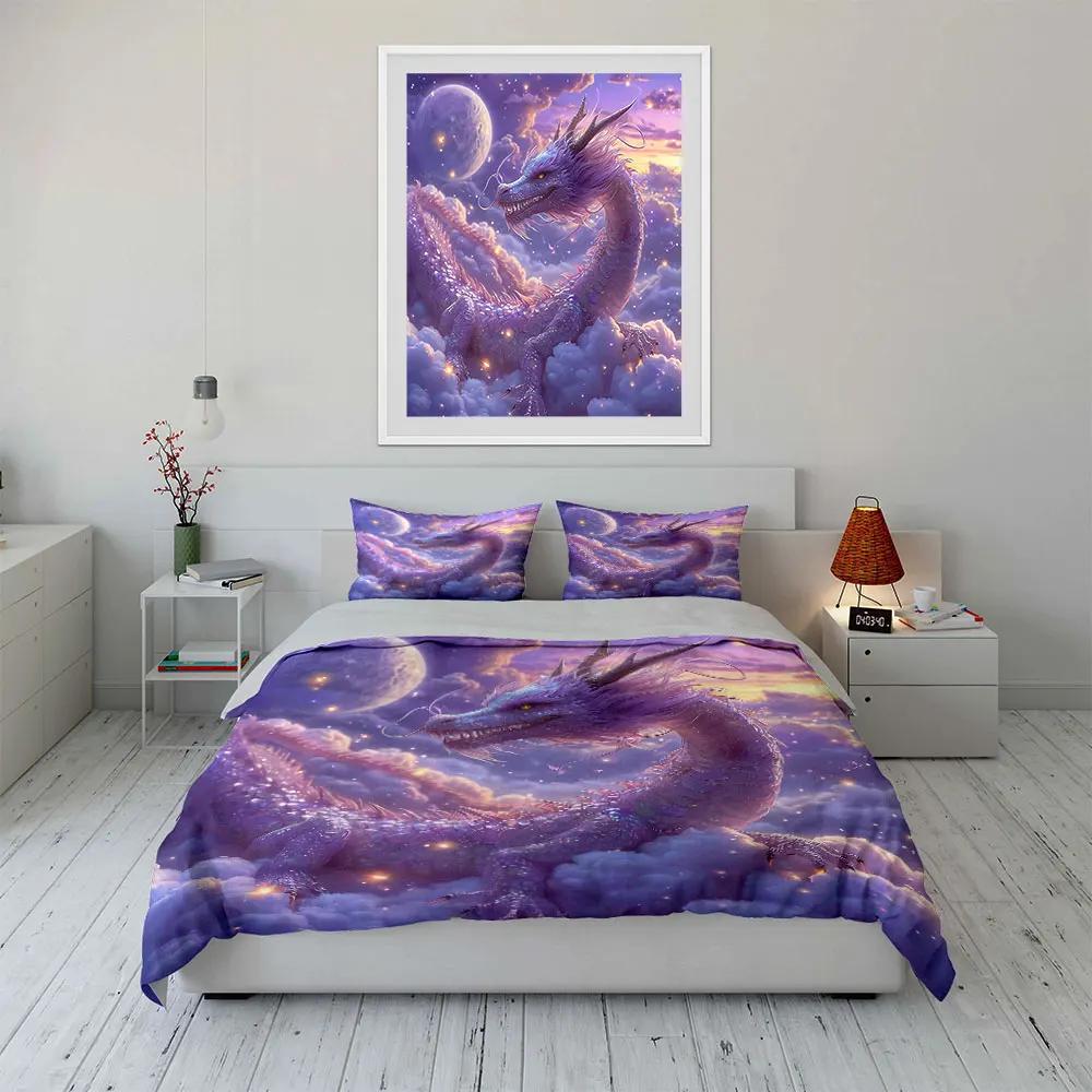 "Fantasy Dragon Art Decor Set" Soft Comfortable Duvet Cover Bedding Set Included 1*Duvet Cover & 2*Pillowcases Gift