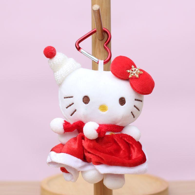 

Hello Kitty Plush Toy Keychain With Soft Short Pile For Holiday Decor Style1