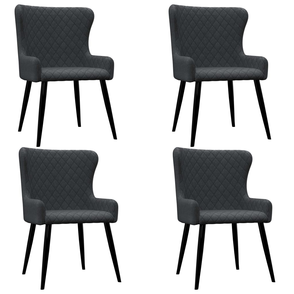 Buy Dining Chairs 4 Pcs. Dark Gray Fabric at affordable prices — free
