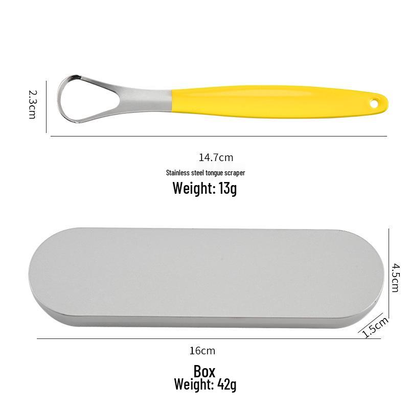 Stainless Steel Tongue Scraper - Removes Coating and Dirt for Adult Oral Hygiene