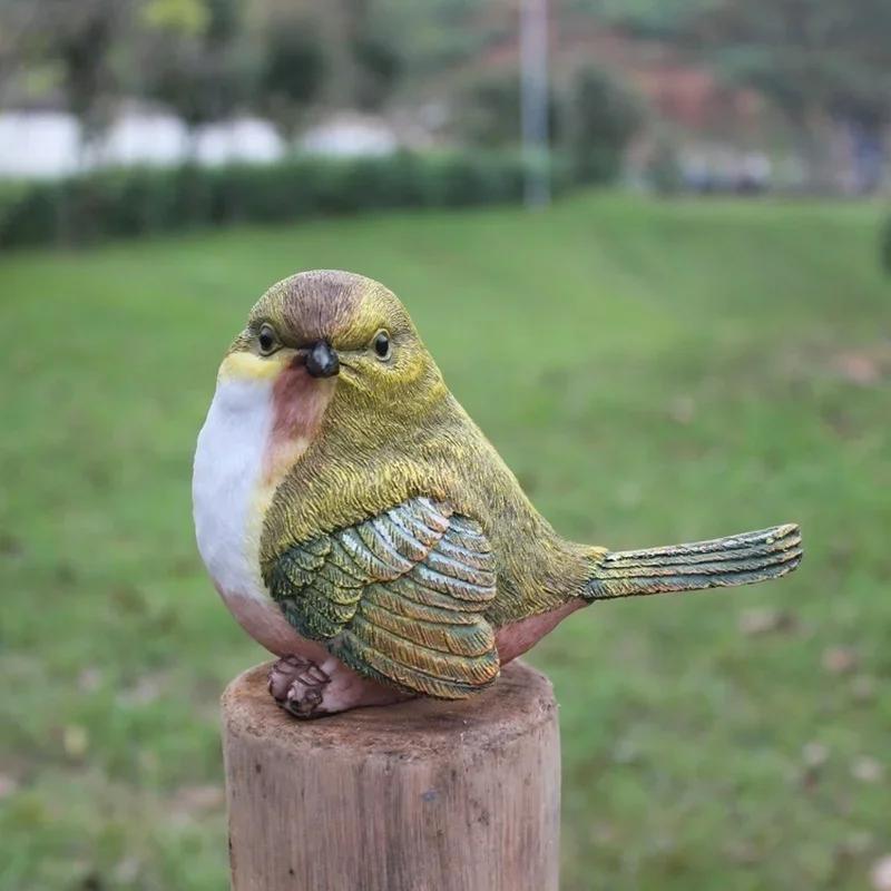 1 stuks Natuurlijke Emulatie Hars Vogels Tuinset Binnen Decoratieve Ambachten Kleine Sieraden Tuindecoratie LS