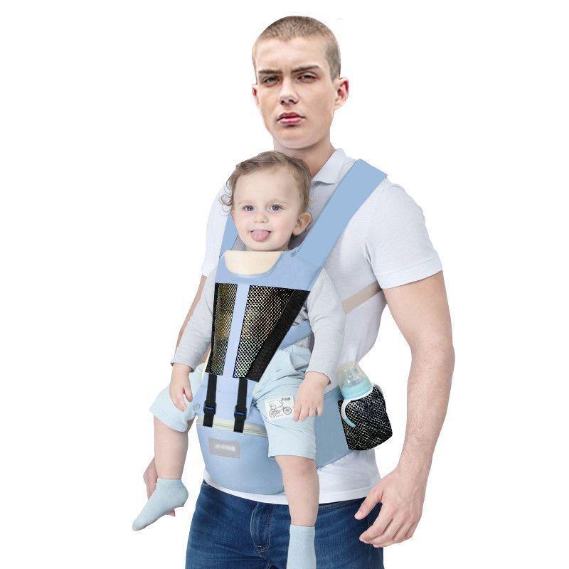 Four Seasons Double Shoulder Breathable Baby Carrier with Waist Stool