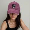 Cotton Snapback Baseball Cap Cute Cat Adjustable Cotton Cap Coffee Cat Printed Baseball Hat for Mom Grandma Cat Lover