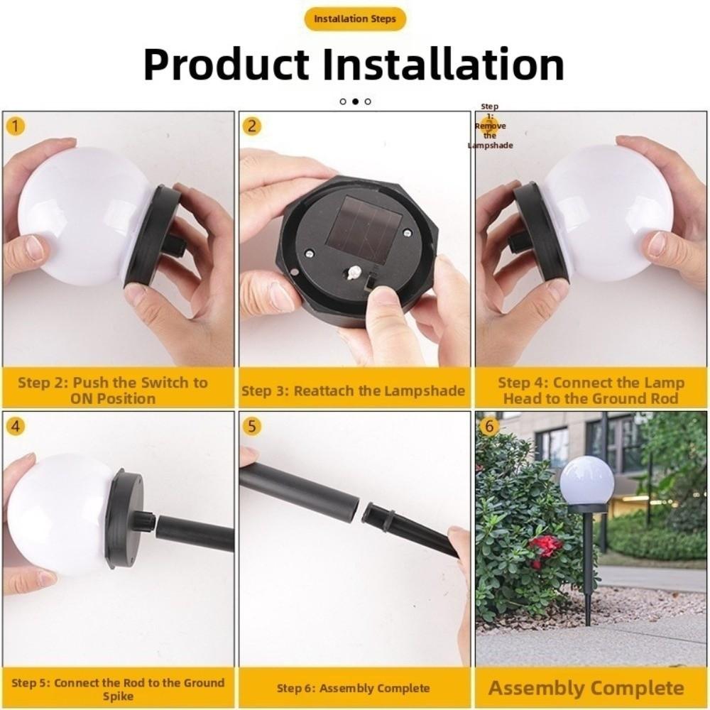 4pcs Smart Solar Powered LED Outdoor Ground Light Waterproof LED Bulb Light Solar Garden Light LED Path Light Yard Lawn