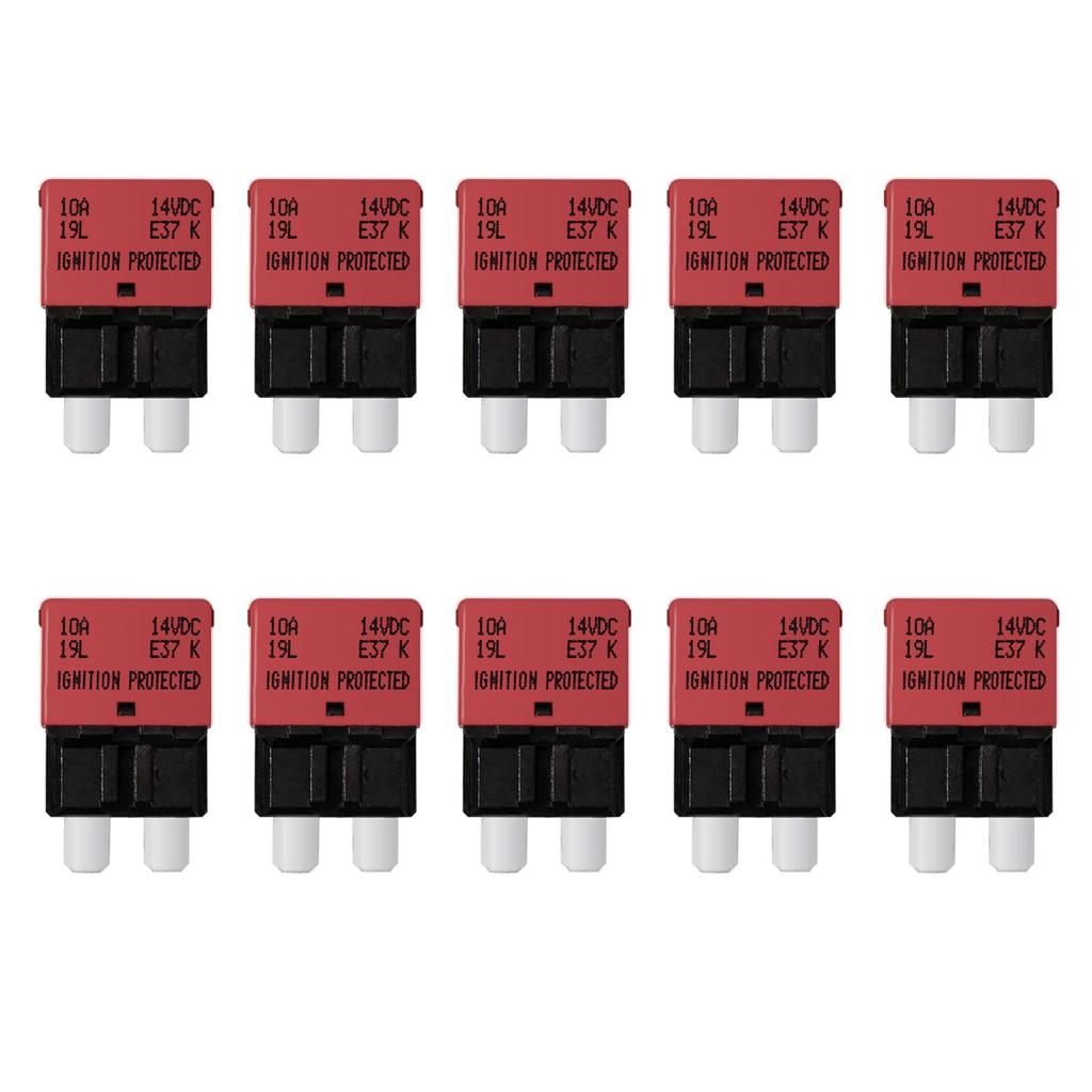 30 Amp Auto Reset Circuit Breaker ATC/ATO Resettable Fuses Low Profile Automotive Satandard Blade Fuse DC12V-32V for Car Truck RV Marine Boat 10 Pack