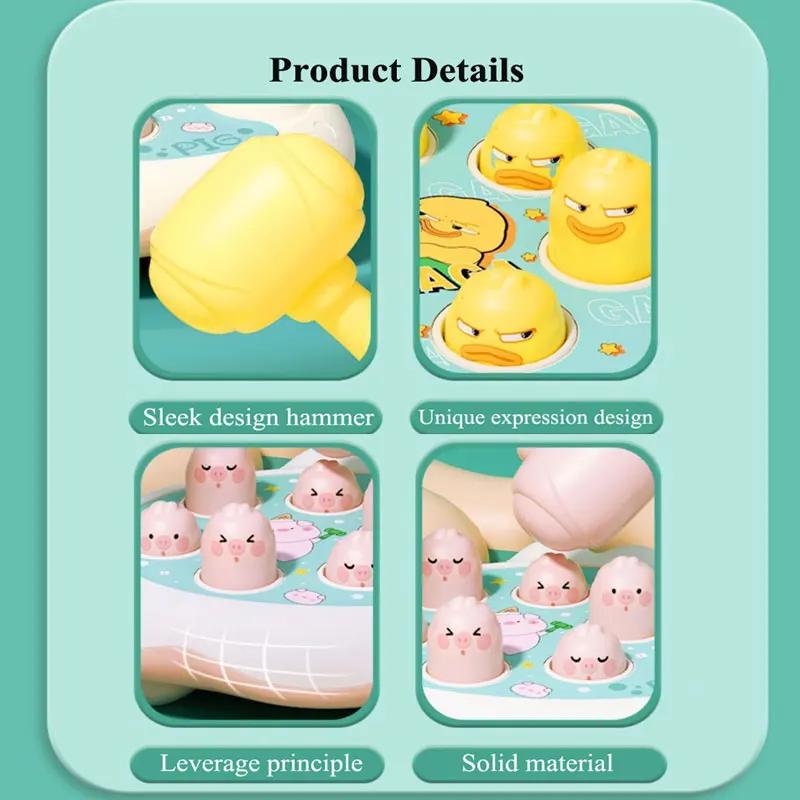 Montessori Learning Game Duck/Frog/Pig Baby Toy  Educational Puzzle Gift for 12 24 Months Toddler Boy/Girl with Hammer