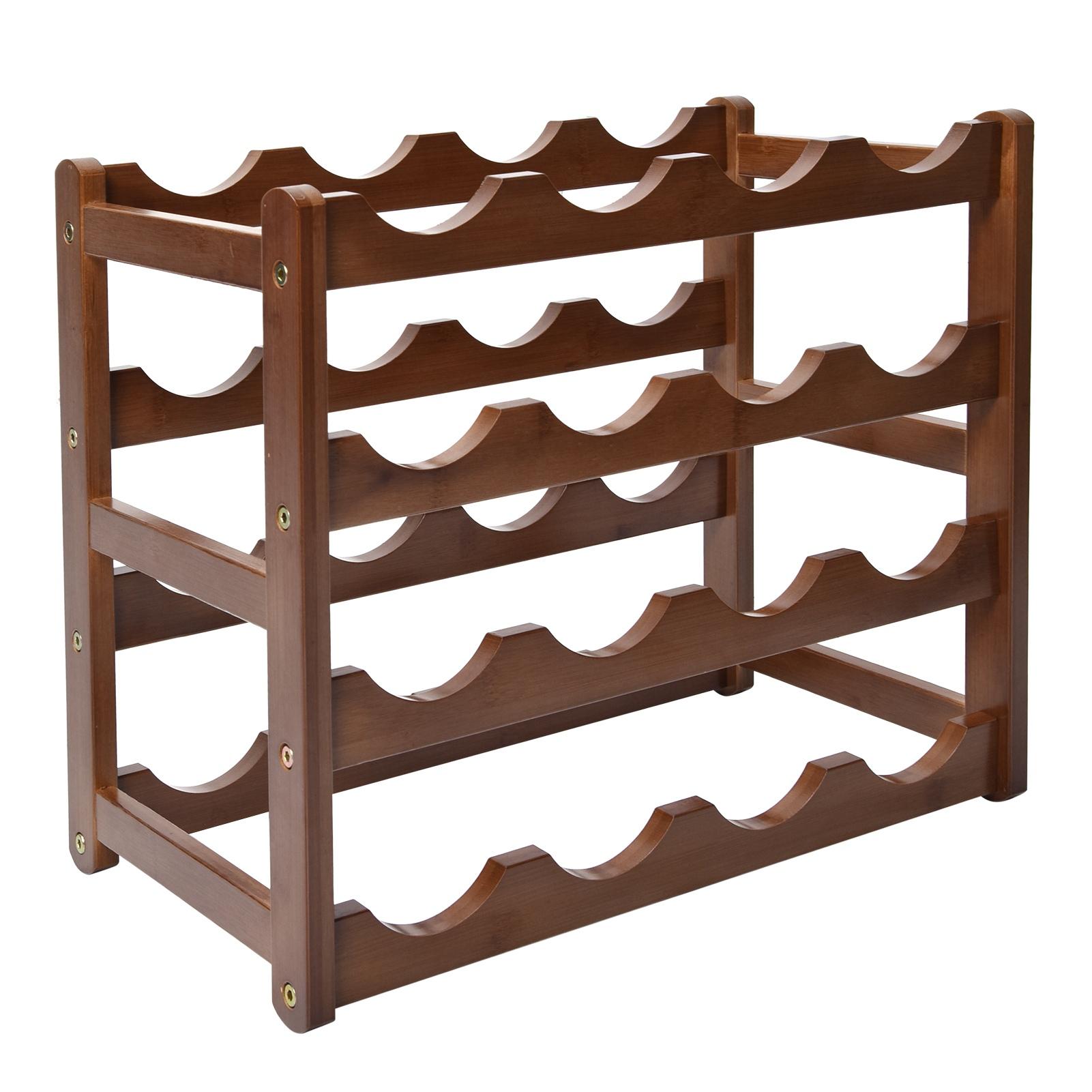 4-х уровневая винная стойка, бамбуковая стойка для хранения, держатель для винных бутылок, винная полка для домашней кухни белый