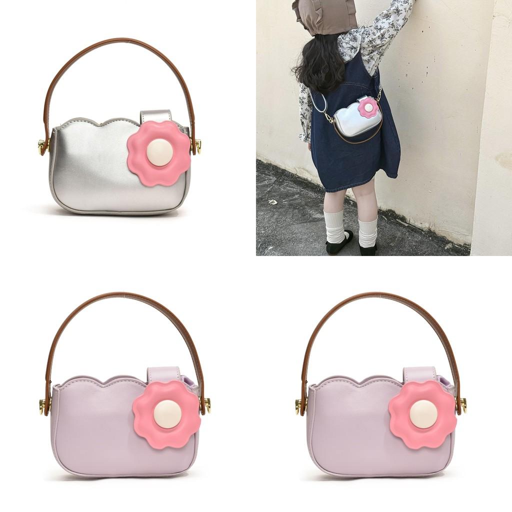 Adorable Mini Floral Crossbody Bag For Kids With Breathable Design In Pink And Purple