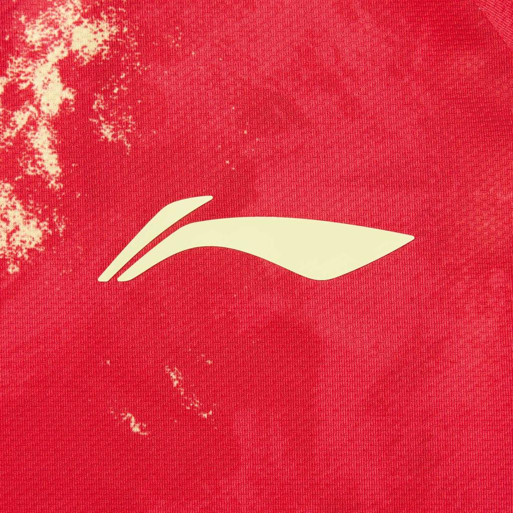 Li Ning Sports Comfortable Short Sleeve T-Shirt Unisex Tops Crimson AAYV087-2