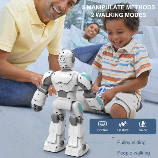 Electric Smart Robot Toy Gesture Sensing Programmable Remote Control Robot Model Toddlers Boys Girls Interactive Talking Singing Dancing Story Telling