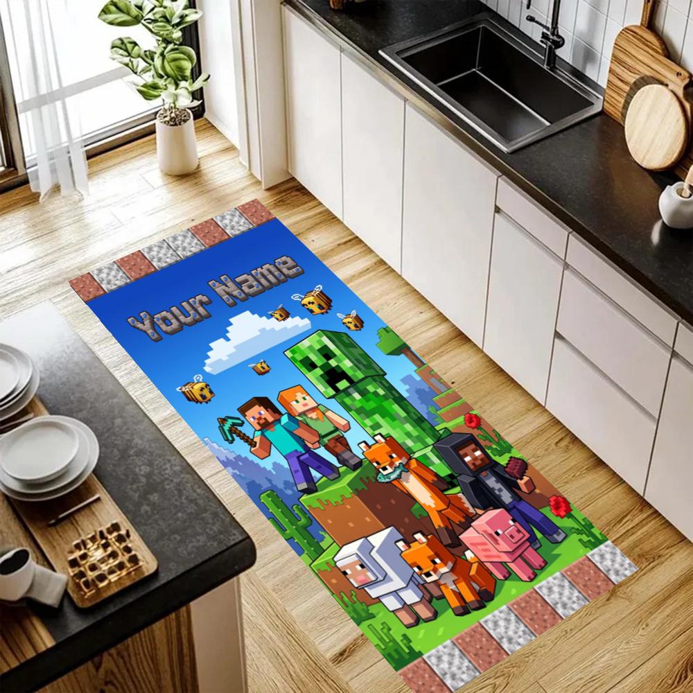 Minecraft Customize Your Name Kitchen Rug Runner Rug Laundry Mat Hallway Entryway The Best Gift Choice
