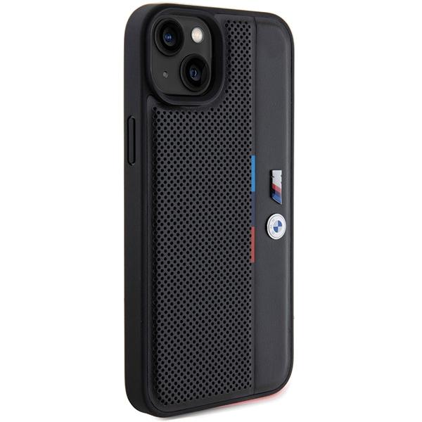 BMW Bmhcp15M23Pupvk Iphone 15 Plus / 14 Plus 6.7 Schwarz/Black Hardcase Perforierte Dreifarben-Linie