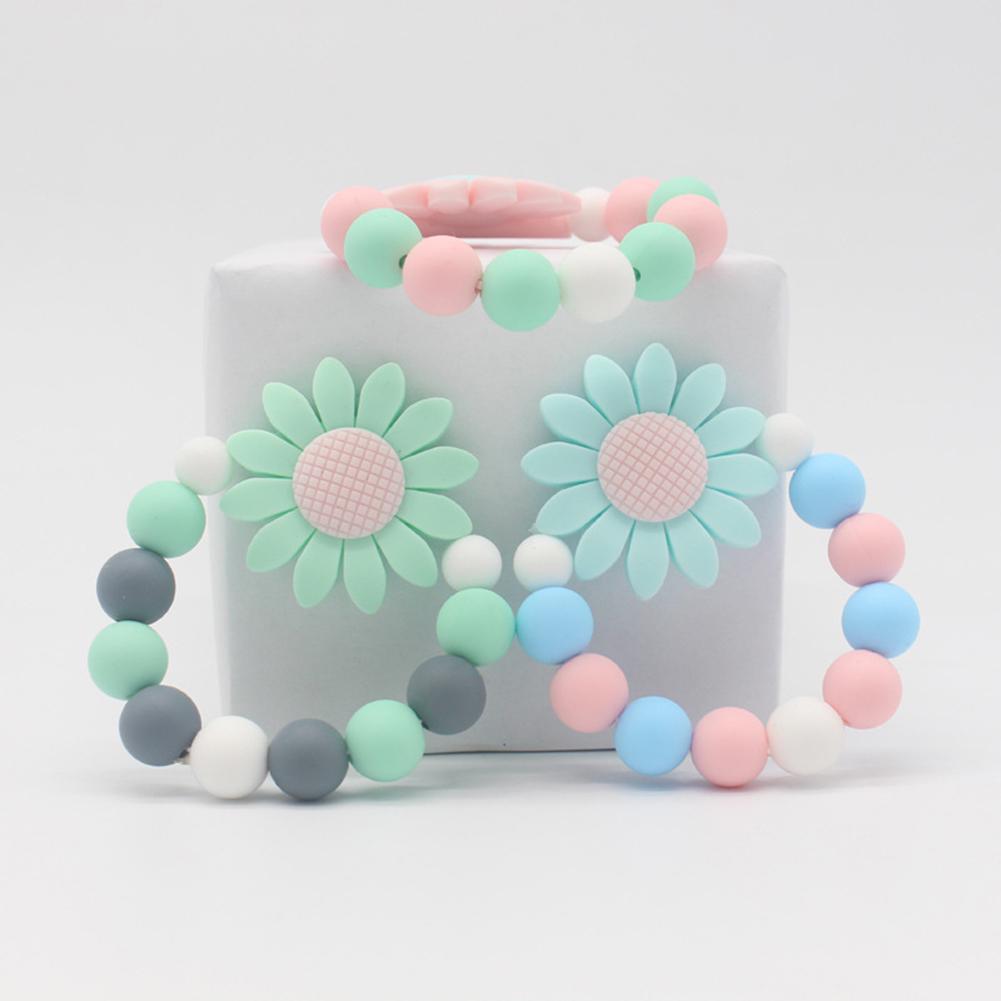 Colorful Bracelet Silicone Teether Chew Soft Beads Toy Baby