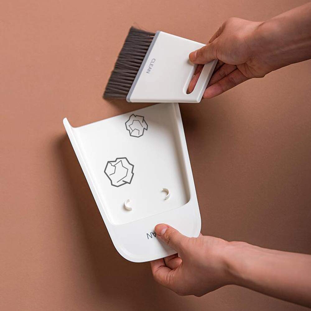 Broom and Desktop Dustpan Set, Mini Broom for Dust and WetDry Cleaning, Plastic, Portable and Easy to Store, Multi-functional Cleaning Tools, Ideal