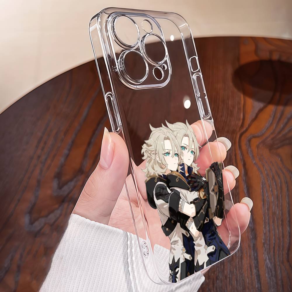 Albedo Genshin Impact Transparent Phone Case For IPhone 17 16 15 13 12 11 14 Pro Max Mini Plus Silicone Bumper